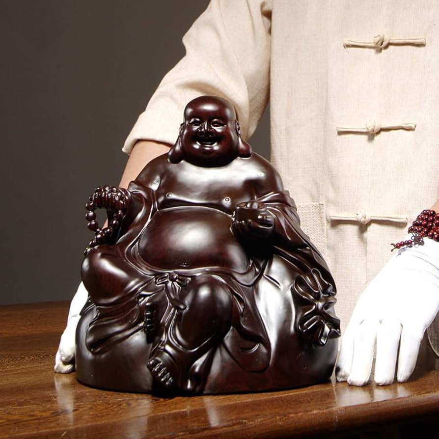 黒檀　布袋　置物 Amazon.co.jp: 七福神 置物 布袋 高級天然 黒檀 布袋様 置物 金