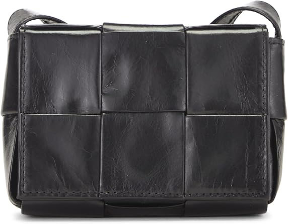 Pre-loved Black Intrecciato Candy Cassette Crossbody, Black