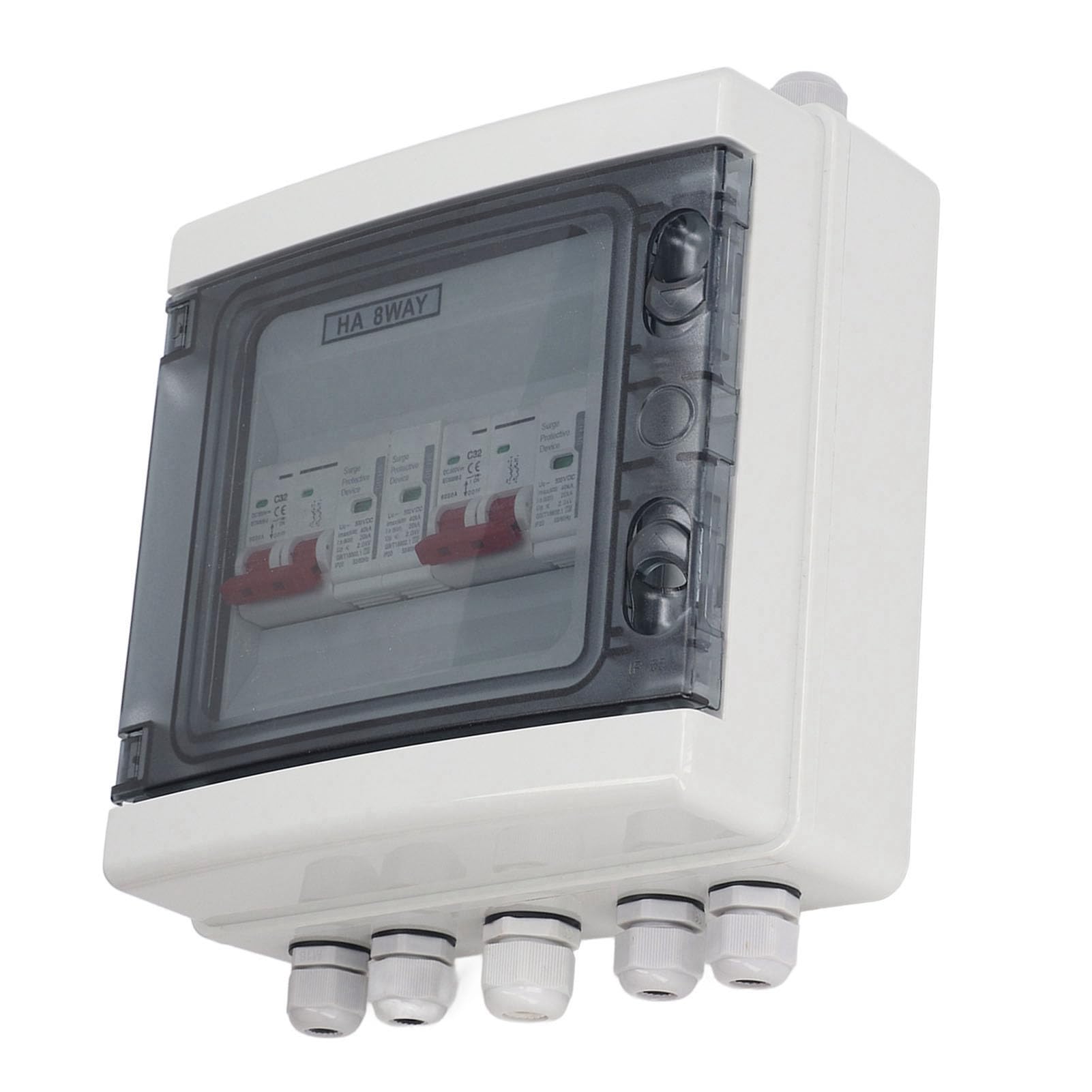 Sezionatore solare DC500V 2 in 2 Out Protezione contro le sovratensioni Scatola combinata fotovoltaica IP65 Resistente all'acqua 32A 20‑40KA