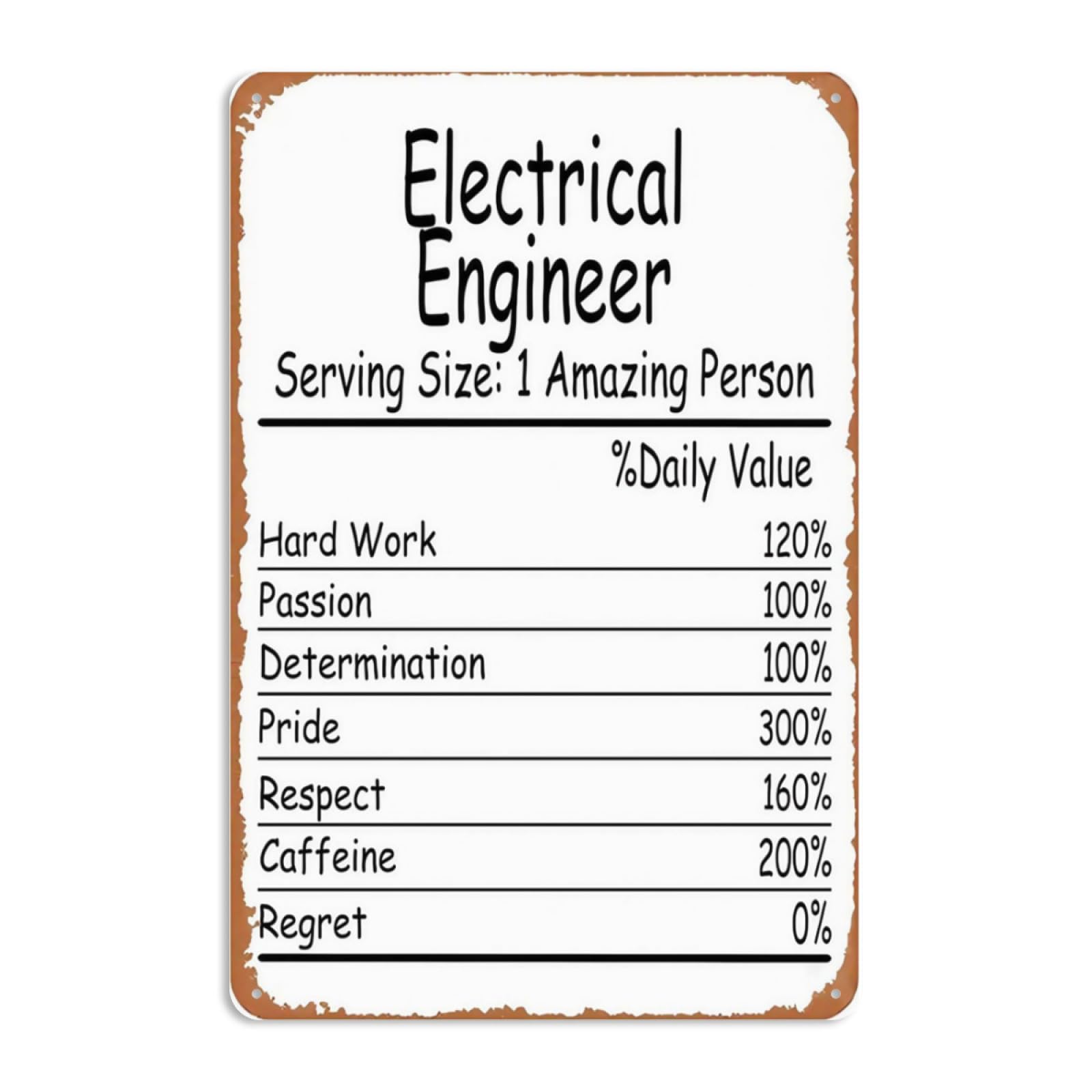 Kwqdozf As Pic 8X12 Inch Metal Sign Featuring Elegant Electrical Engineer Amazing Person D