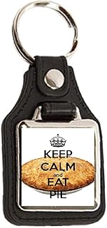 Keep Calm and Eat Pie - Square Medallion Keyring