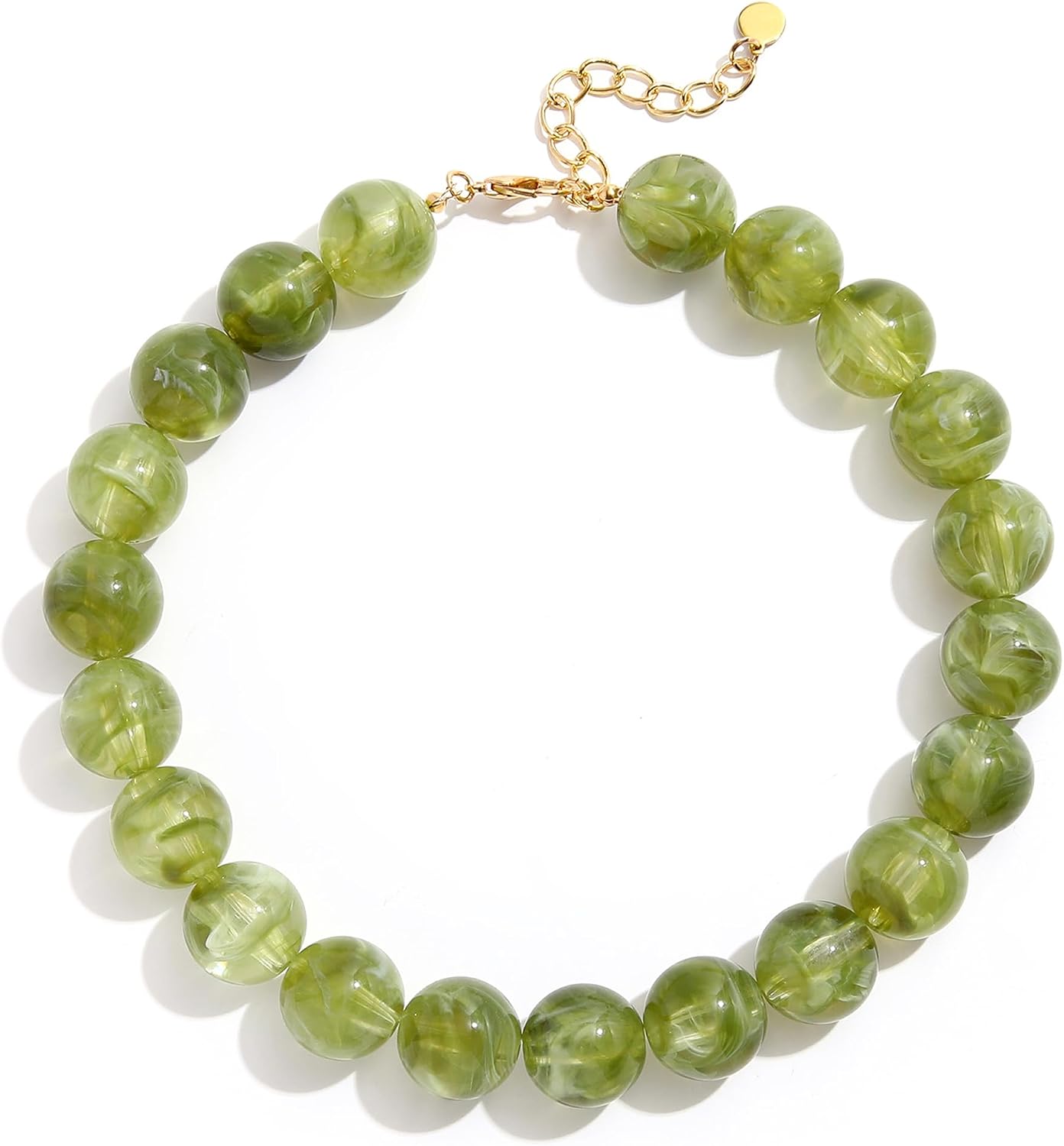 Chunky Beaded Necklace for Women 20MM Oversized Resin Bead Statement Necklaces Trendy Boho Summer Beach Necklace Bold Vacation Jewelry