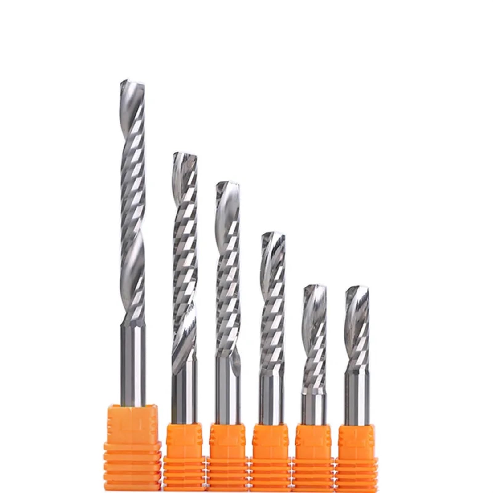 5 uds 4mm 5mm 6mm 8mm 1/8 "vástago de carburo brocas de rebajadora de CNC una sola flauta herramientas de fresado cortador de fresado(5pcs 6x4x12)