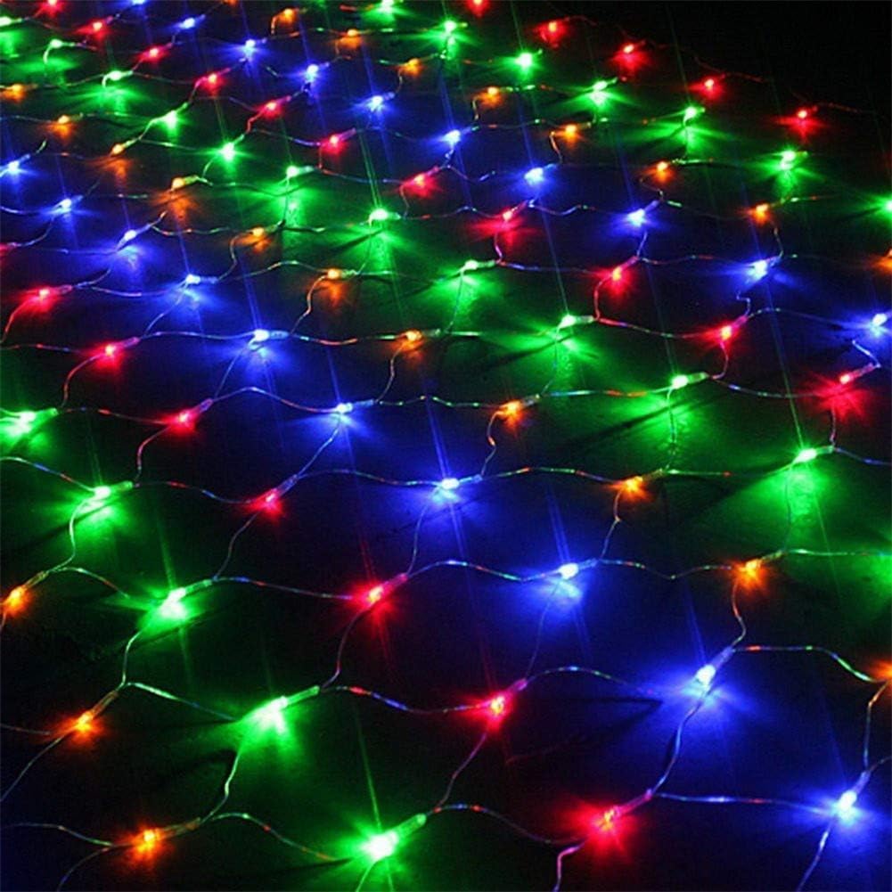 HULUBO Solar Net String Lights,Outdoor Solar Net Lights 3m x 2m 200LED Backyard Patio Net Light Balcony Fence Mesh Fairy Light String Outdoor Waterproof for Garden (Multicolor)
