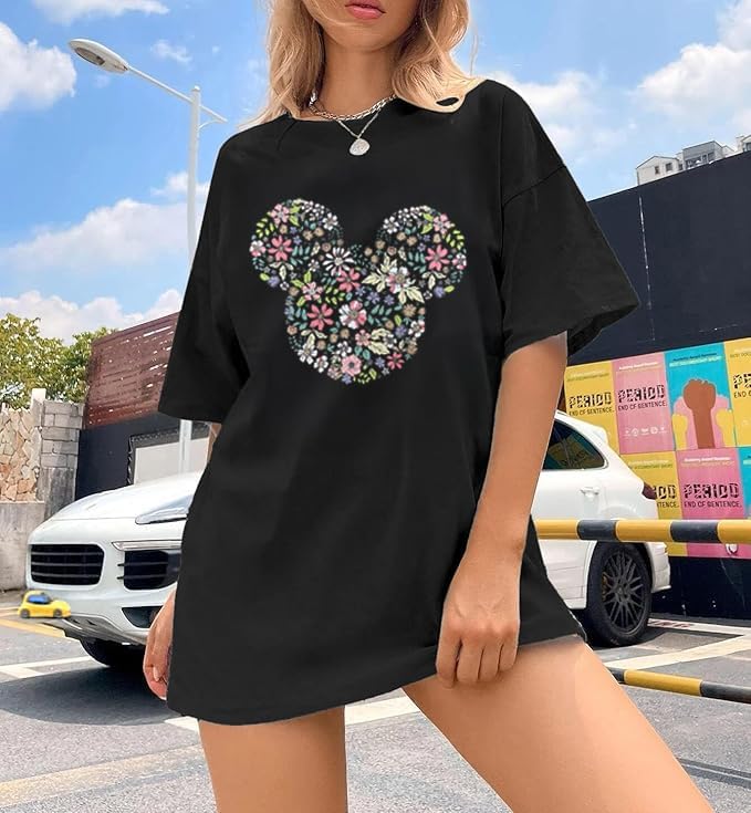 Flower Magic Kingdom Shirts for Women Floral Graphic Tshirt Holiday Vacation Shirt Funny Cute Short Sleeve Tee Tops - Image 5