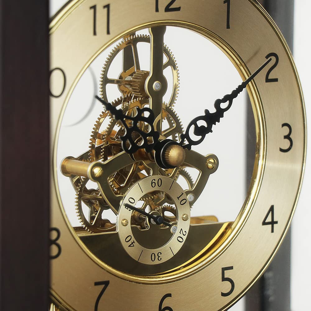 Prim Reloj de Mesa de diseño Elegante de Madera Oscura/Elegante, Motor a Paso de Cuarzo, Esfera Original, decoración de Mesa de Lujo, tamaño 220 x 280 x 180 mm, decoración de Lujo para salón,