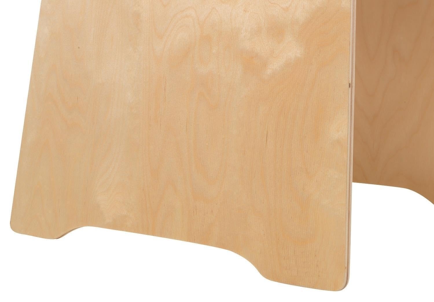 Sitzhocker - Stapelbar - Belastbar bis 80 kg - 47 x 45 x 42 cm - Braun - Birkenholz - Stapelhocker Holzhocker