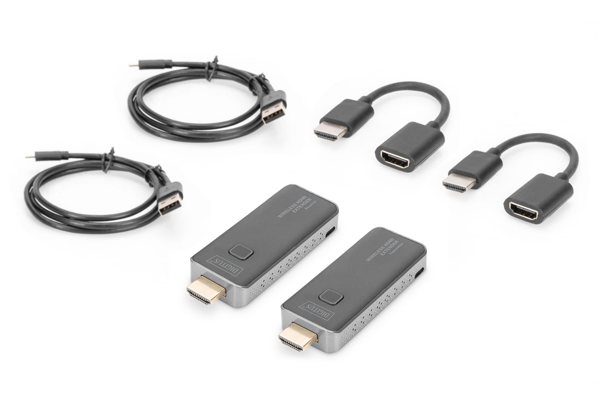 DIGITUS Extender HDMI wireless - portata 50 m - Full-HD 1080p 60 Hz - punto a punto - Plug&Play - nero-argento
