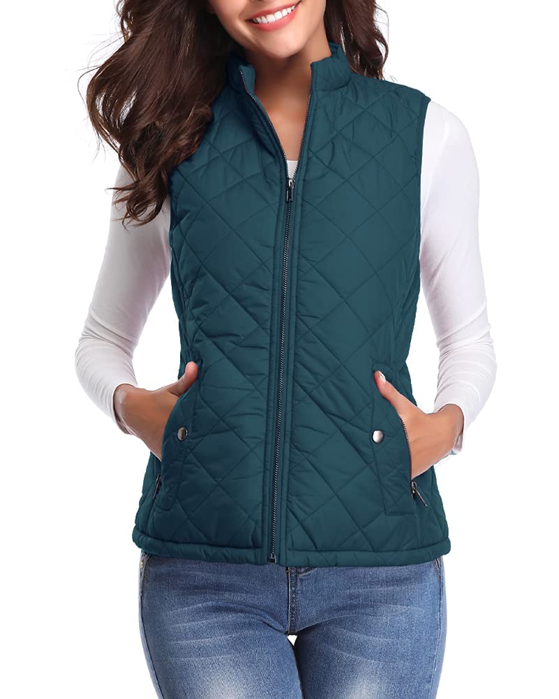fuinloth Gilet Donna Smanicato Invernale Panciotto Dritto Collarei Giacche Ultraleggeri Senza Maniche Giacca con Tasca con Cerniera