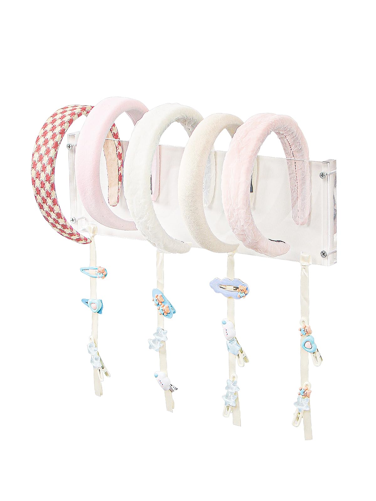 Ausalivan Acrylic Headband Holder Organizer,Head Band Stand For Girls Room,Hair Band Storage For Women,Hair Accessories Display Rack,Mouse Ear Holder