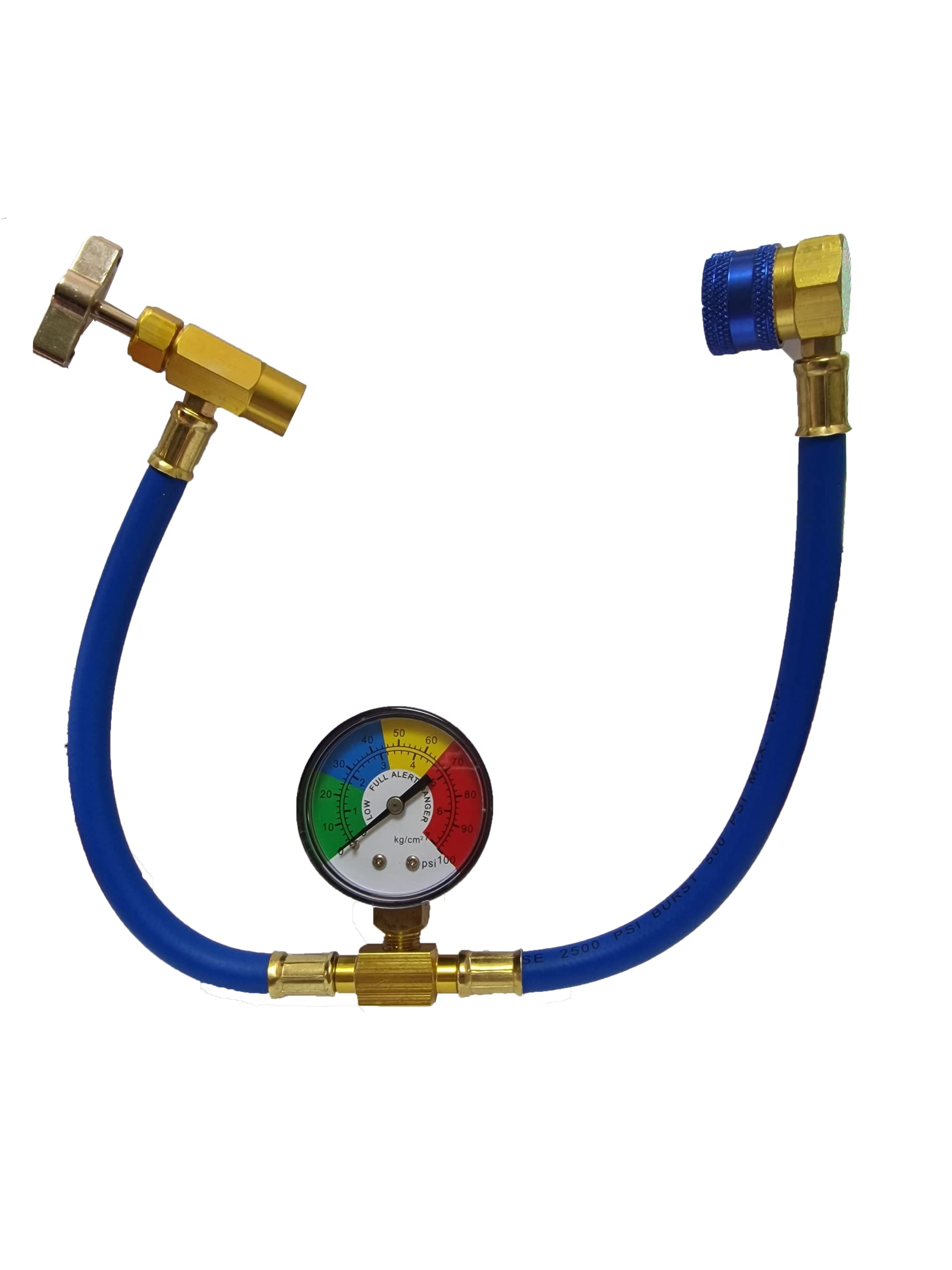 Gasica D2 226g. (Pack 2 Uds. + Racor con Grifo y Reloj) Botella Refrigerante Orgánico Ecológico Sustituto del R12 y R134A para Recarga de Sistemas Aire Acondicionado Coches