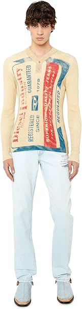 【即完】ディーゼル DIESEL ハイゲージニット　メンズ ベージュ コムドット 即完】ディーゼル DIESEL ハイゲージニットメンズ ベージュ コム