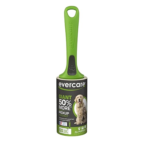 Evercare Pet Extreme Stick - Rodillo de pelusa recargable gigante, 60 hojas, color verde