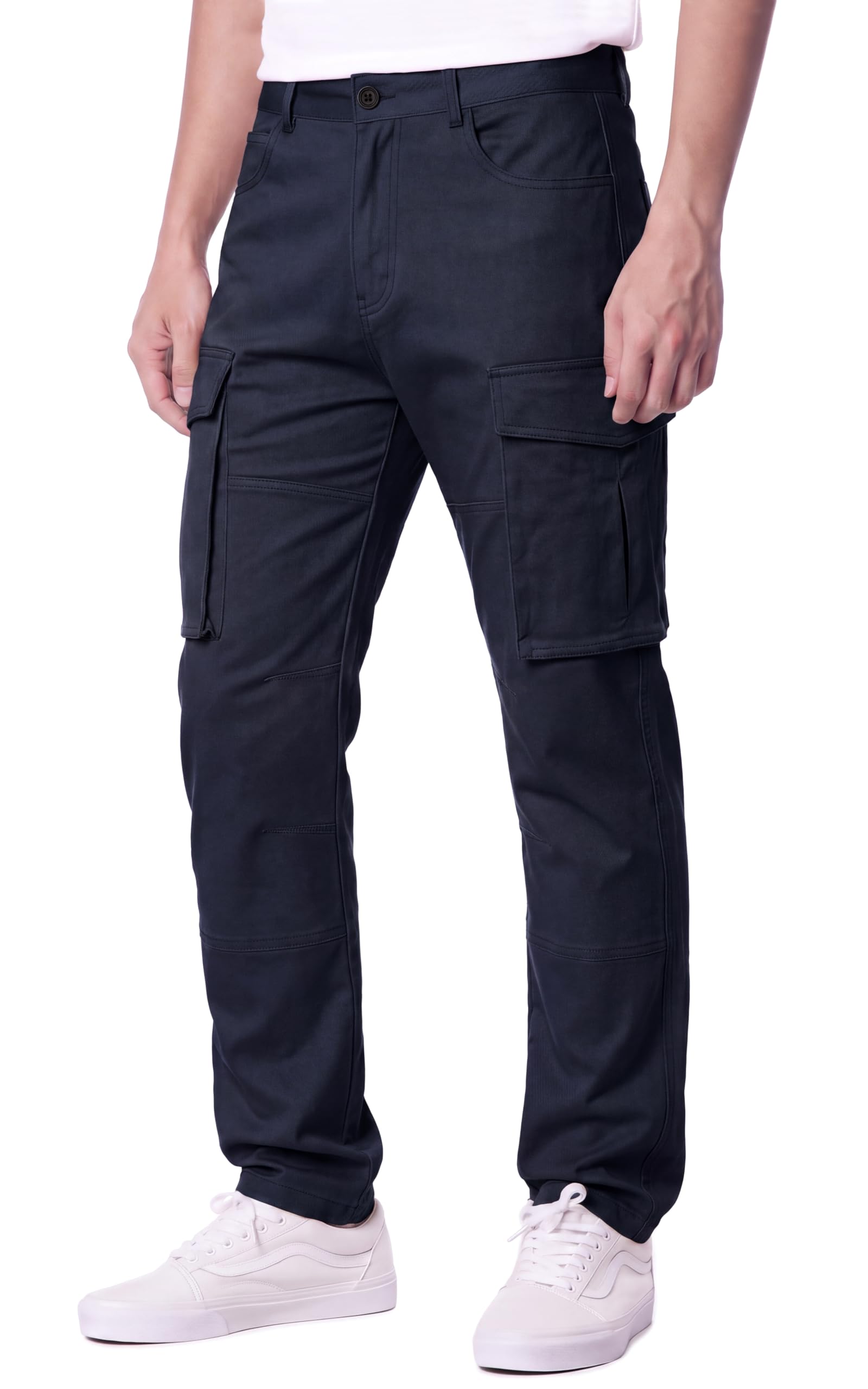 Mens Slim Fit Cargo Pants, Casual Cotton Work Pants Everyday Wear