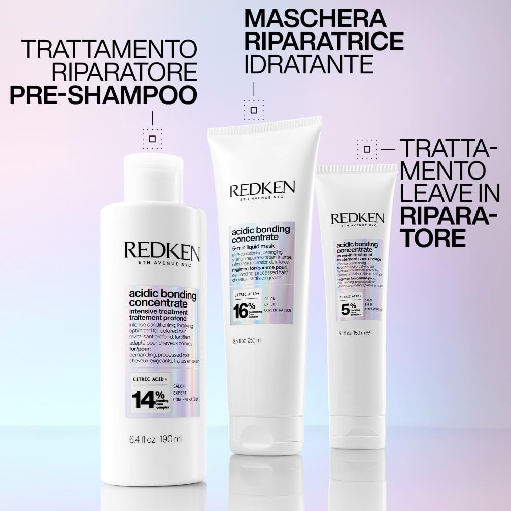 Redken | Shampoo professionale Acidic Bonding Concentrate ABC, Azione Riparatrice, Per Tutti i Tipi di Capelli Danneggiati