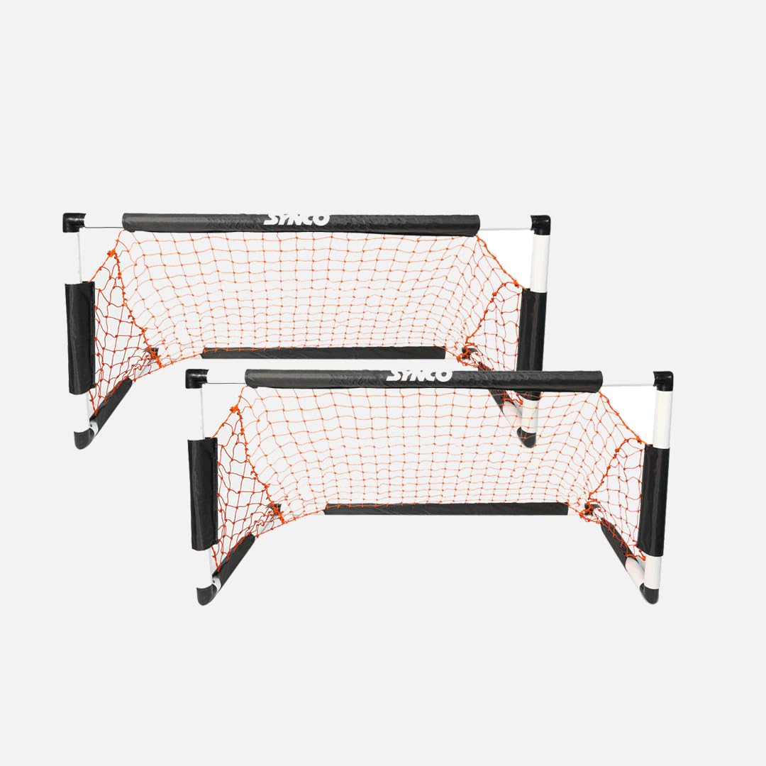 Synco Two Portable Soccer Goals with Carry Bag | Long Lasting Durable Frame | Quick Setup Easy Folding Storage| Set of Two (B08WHBL718) Amazon Price History, Amazon Price Tracker