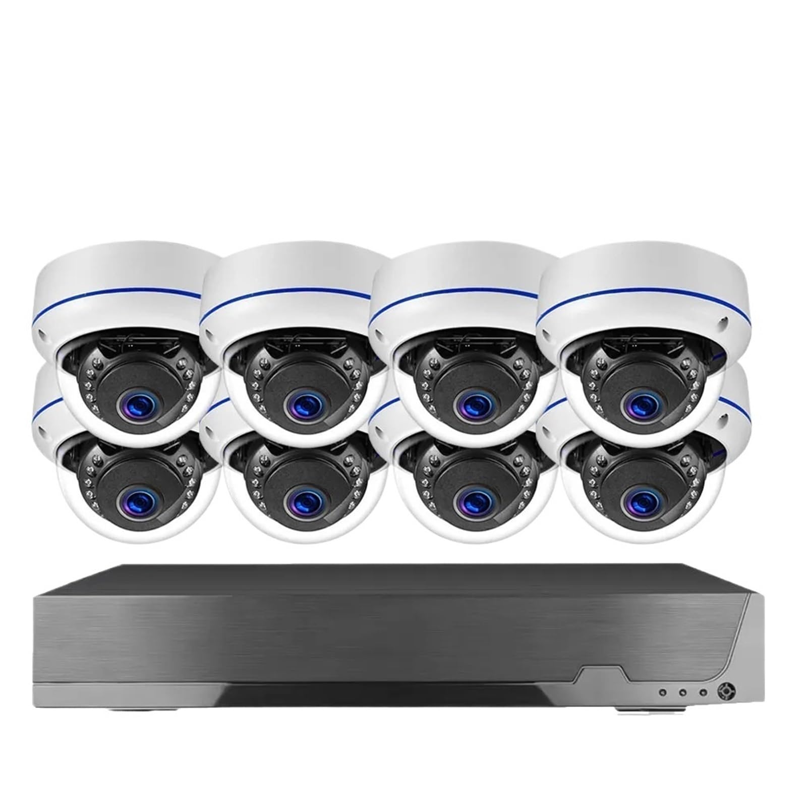 JVDDI 8CH 4K 8MP Indoor Dome Video Surveillance Set Audio Record PoE NVR Kit CCTV System VandalProof Security IP Cameras(8CH NVR 8Camera)