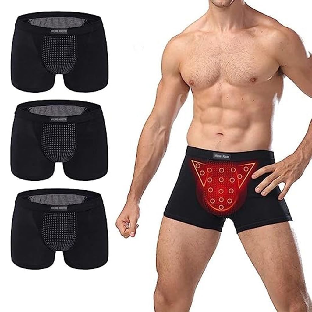 Bóxer de turmalina negro 3XL con terapia de campo de energía para próstata