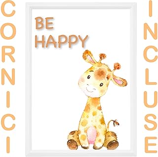 Prival Made in Italy - Quadro per Bambini con CORNICI (Be Happy)