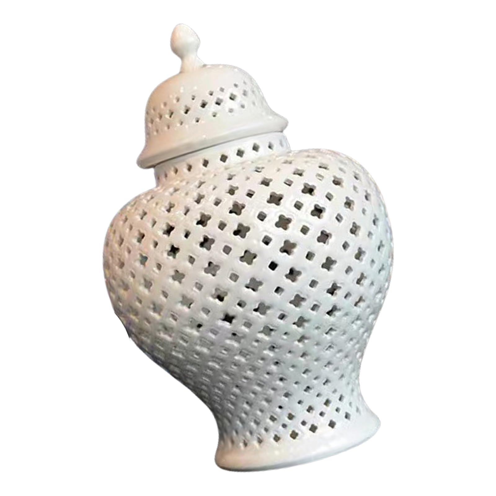 Nucelit Cutout Lattice Ceramics Storage Jar Porcelain Vases for Floral Arrangements Elegant Gingers Jar with Lid Wedding Decors Ceramics Gingers