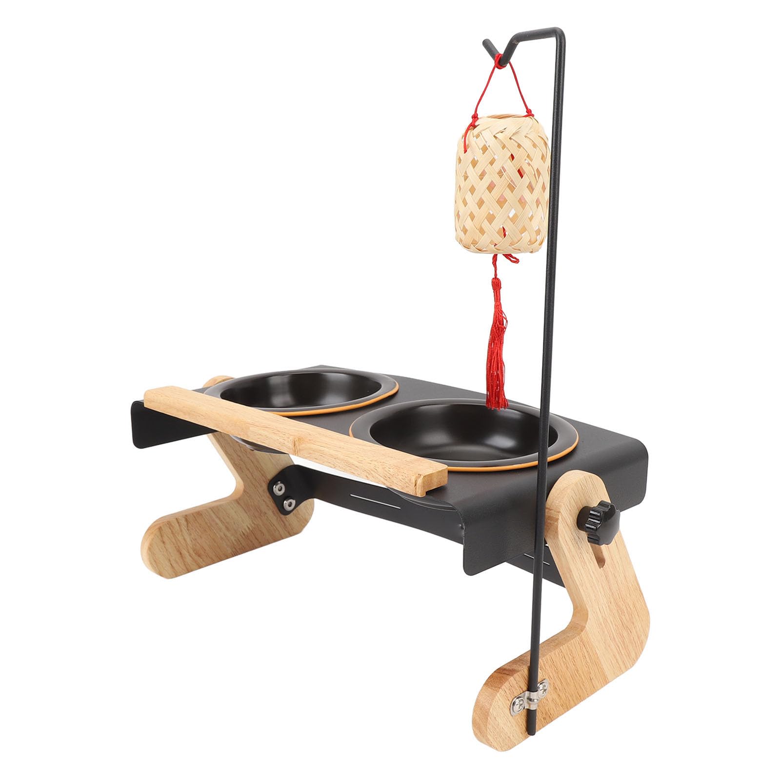 HEEPDD Soporte para Cuencos para Perros Elevados de Ajustable con Diseño en Forma de W y Cuencos de Cerámica para Acampar Al Aire Libre y Uso Nocturno