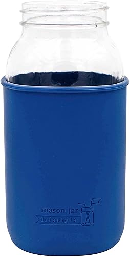 Miniatura 8 de Mason Jar Lifestyle - Paquete de 2 fundas de silicona de medio galón de 64 onzas para proteger tarros Mason (rojo cereza, 2)
