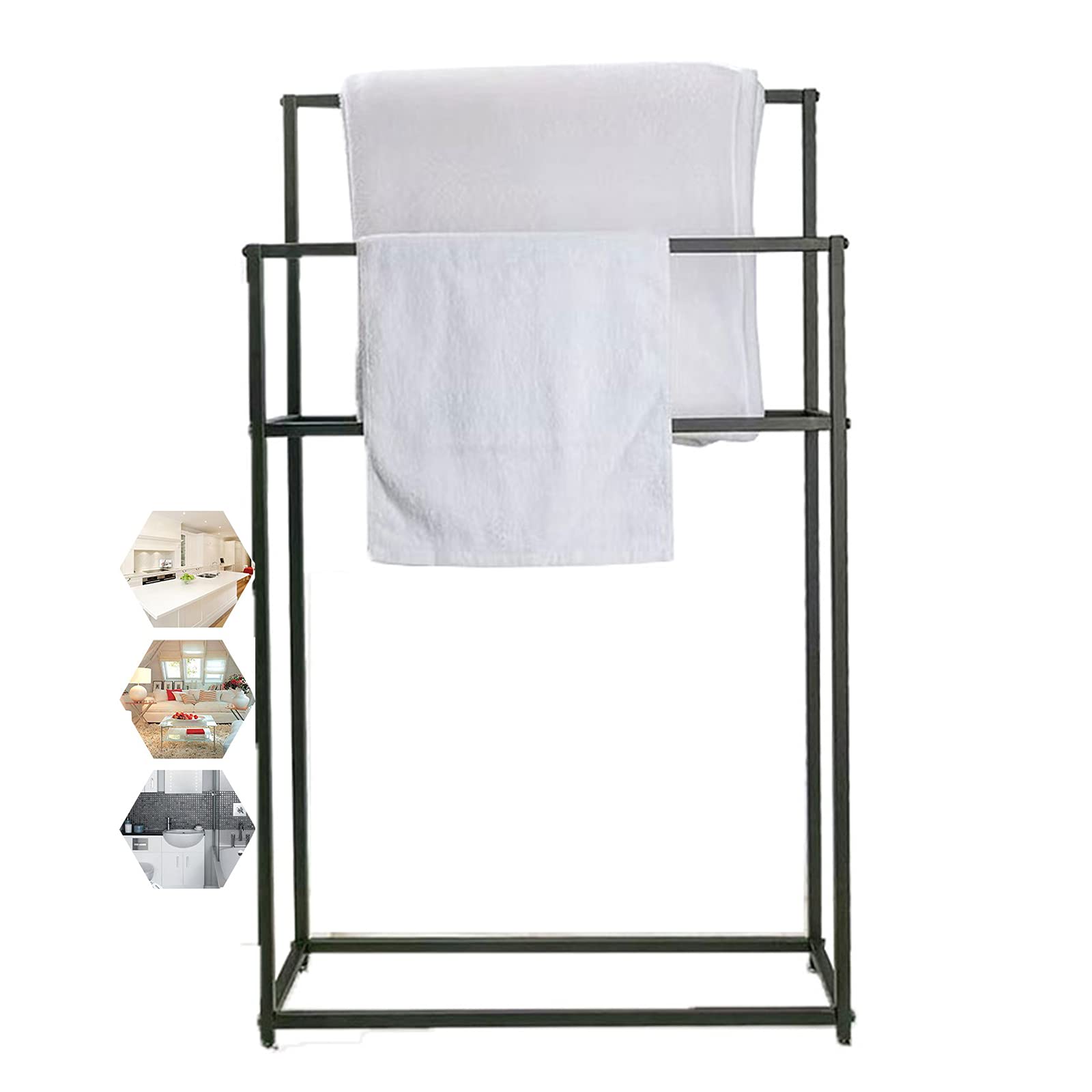 VASDEV Portasciugamani Opaco Portasciugamani autoportante, Portasciugamani in Metallo, Resistente e antiruggine, portaoggetti per Il bagno/65X20X110 Cm (75x20x110 cm)