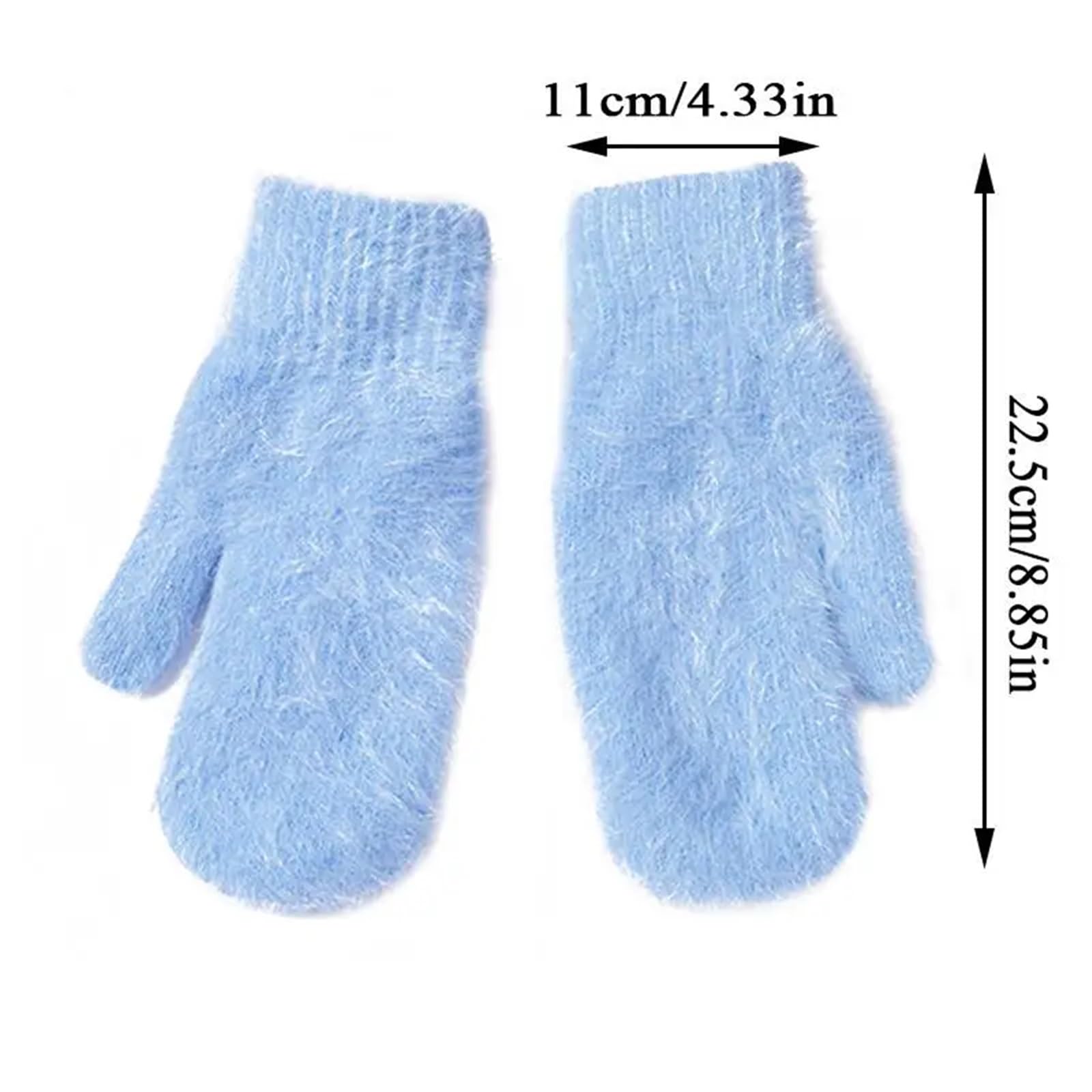 1 par de guantes cálidos felpa, manoplas suaves con dedos completos Para Hombre Mujer