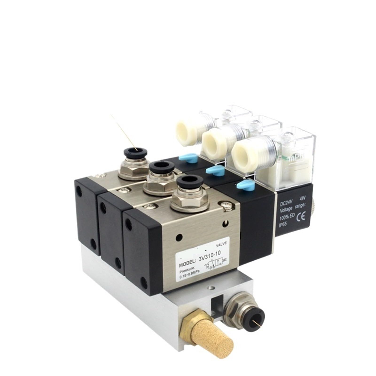 Distributeur electrovanne 3V310-10-NC 3 voies 6 stations bloc collecteur pneumatique AC220V DC24V