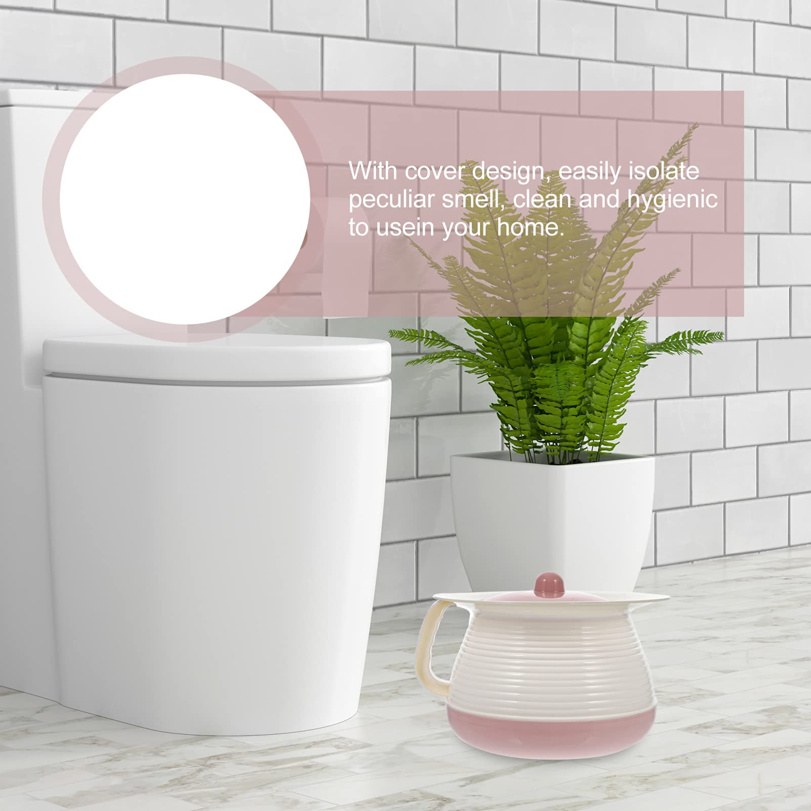 IWOWHERO Plastic Urinal Pot with Cover Hand Carry Spittoon Non-Slip Design for Elderly Children