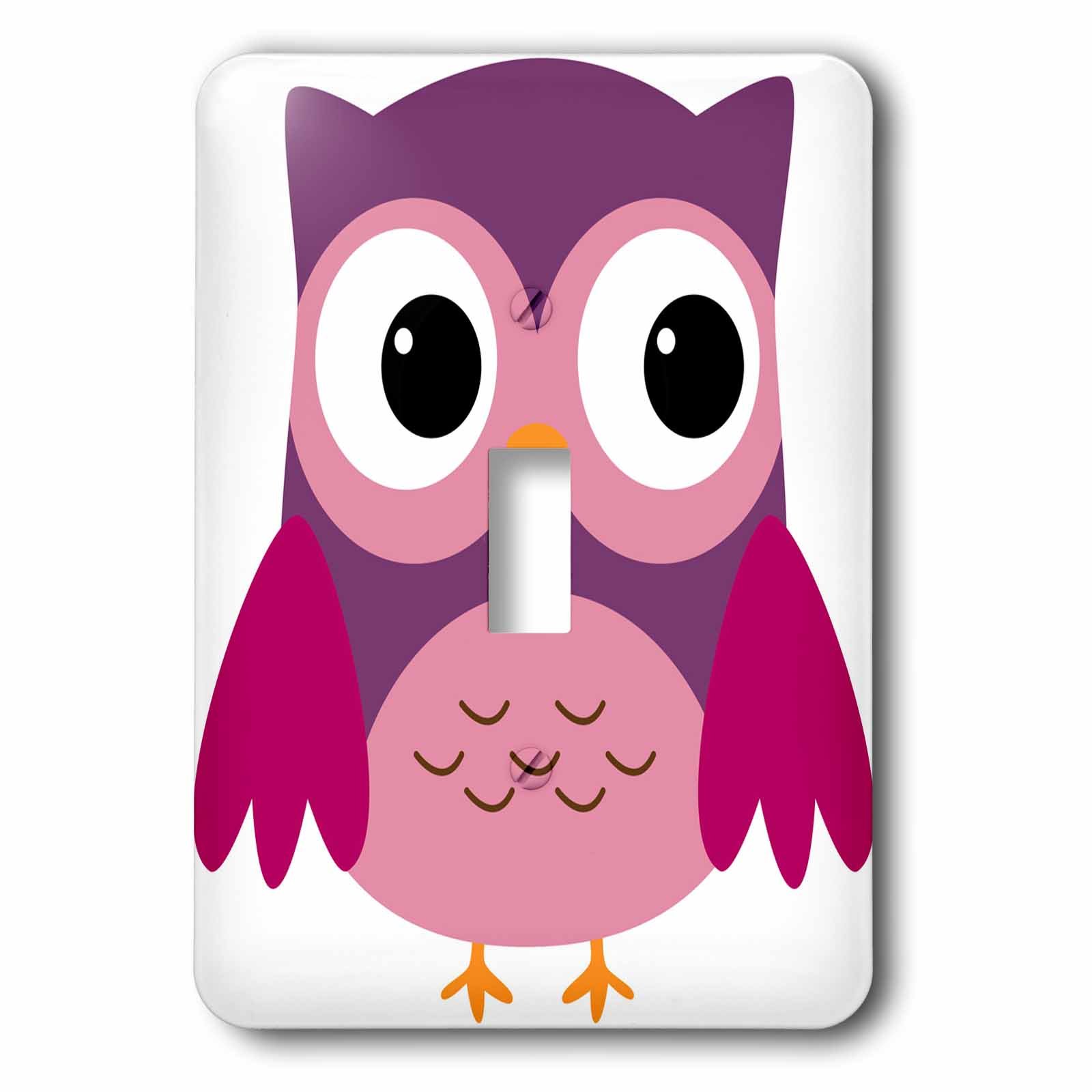 Mignon hibou violet interrupteur à bascule simple 3drose LSP 58278