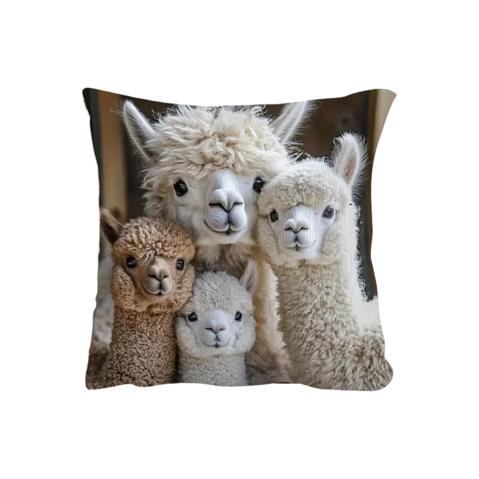 Kissenbezüge, Niedliche Weiche Tiere Alpaka/Kuh Muster Dekorative Wurfkissenbezüg, Kissenbezüge Heimdekoration Pillow Hunter Cover case für Schlafzimmer, Auto, Couch, huntrixes, Sofa, Büro