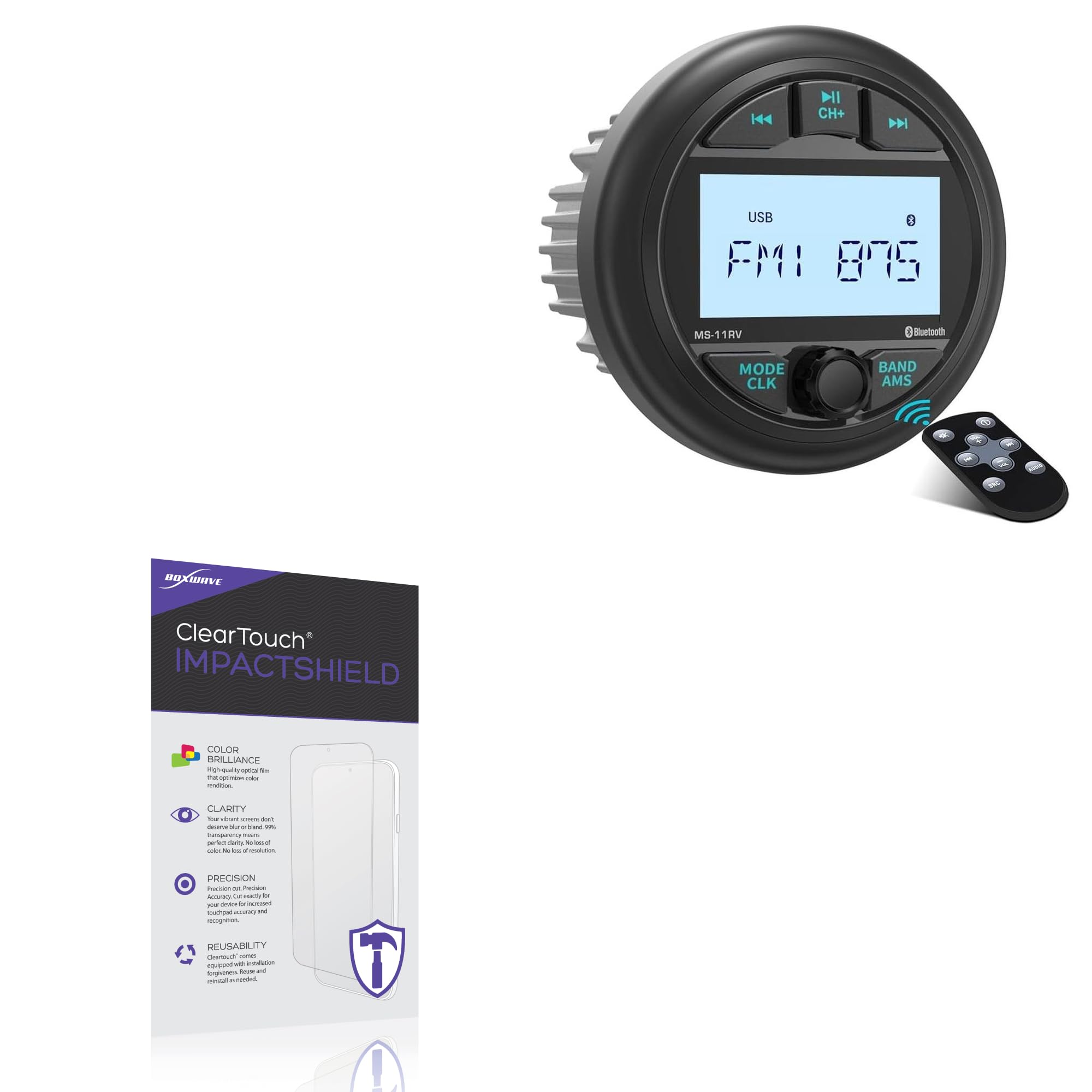 BoxWave Screen Protector Compatible With VOXXBASS Marine Stereo Display (2.8 in) - ClearTouch ImpactShield (2-Pack), Impenetrable Screen Protector Flexible Film