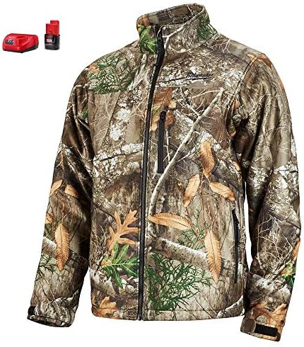 Milwaukee Heated Jacket KIT M12 12V Lithium-Ion Front and Back Heat Zones - Battery and Charger Included - (Extra Large, RealTree Camo)