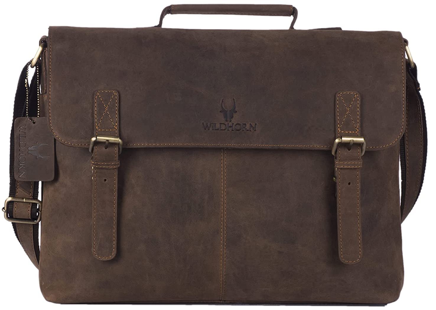 WildHorn Leather 15 inch Laptop Bag for men I Office Bags I Travel Bags I Casual Bags (Brown) (B074FYSN8W) Amazon Price History, Amazon Price Tracker