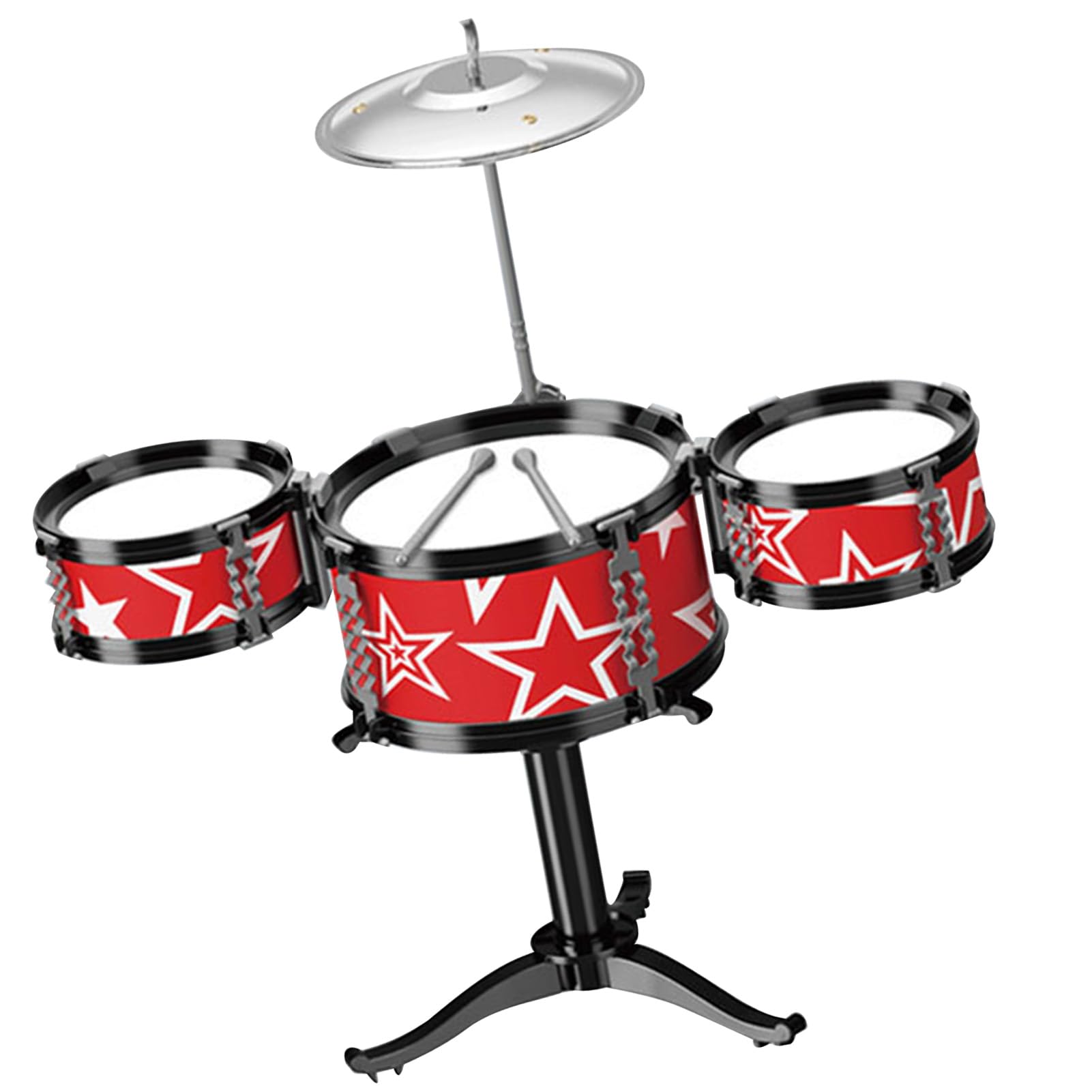 Omabeta Kleinkind-Schlagzeug für Kinder, Lustiges Jazz-Miniband-Rock-Set mit Musikinstrumenten, für Jungen und Mädchen, aus Sicherem ABS-Material (Schlagzeug-Set)