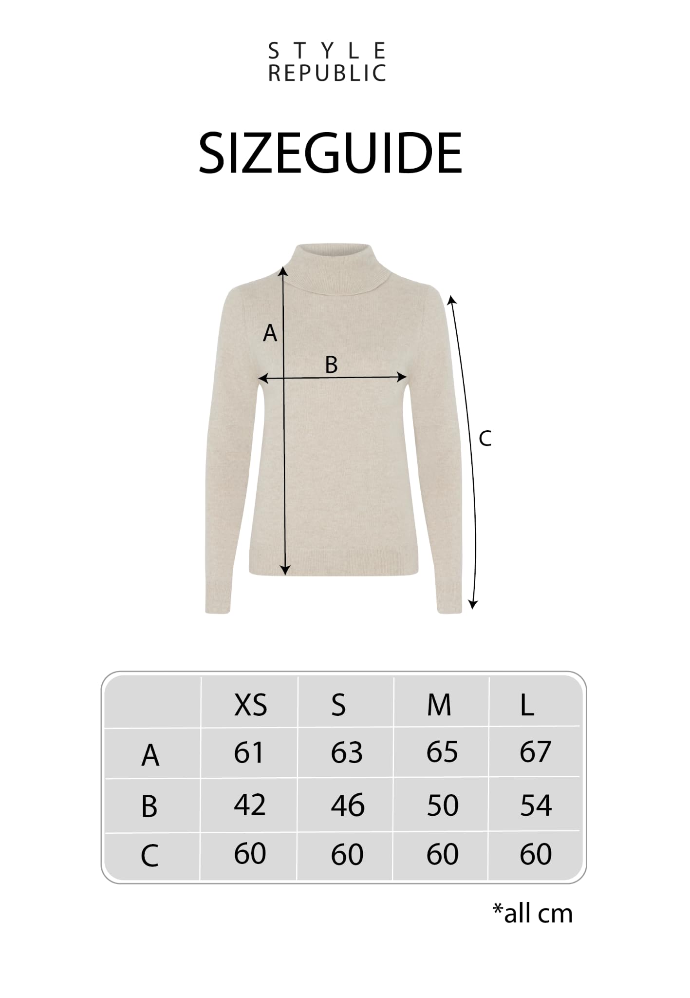Style & Republic Maglione da donna a collo alto in 100% cashmere, vestibilità classica, elegante maglione in cashmere di alta qualità, per autunno e inverno, progettato a Berlino