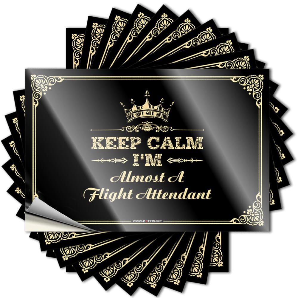 Decals Home Decor Accessories Vinyl Sticker | Keep Calm I'm Almost A Flight Attendant Summer for Boss Use(12X18CM)