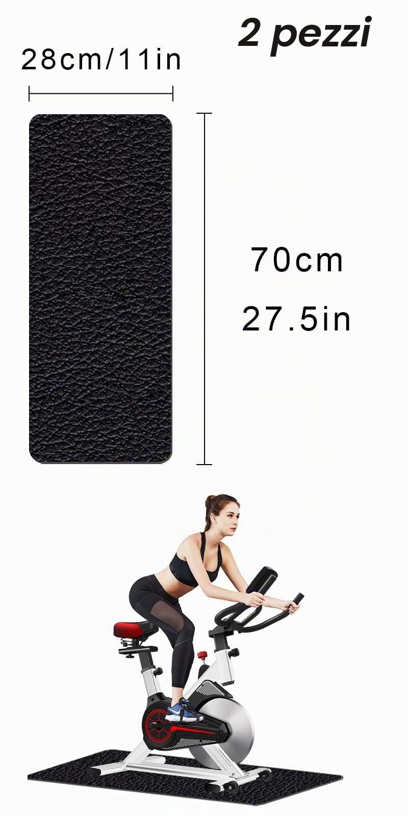 2 pezzi Tappetino di protezione per pavimenti, Tappetino antiscivolo e ammortizzante, Tappetino per tapis roulant, spessore 0,6 cm, adatto per tapis roulant, tappetino fitness insonorizzato