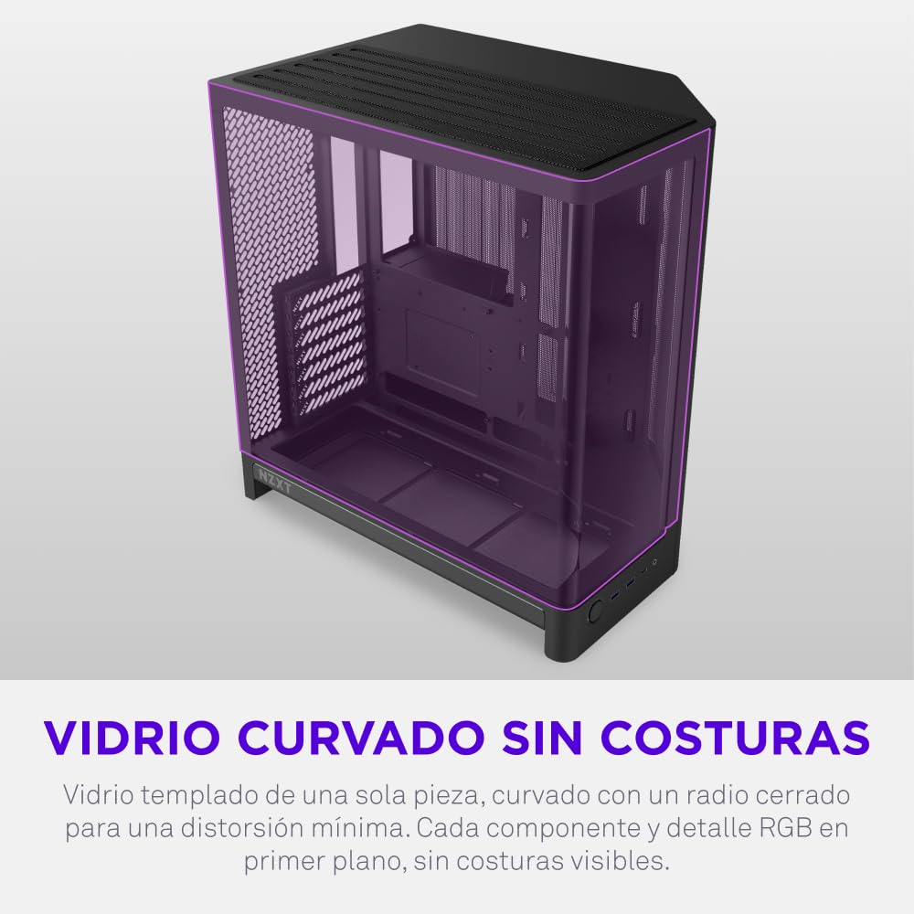 NZXT H6 - Caja PC ATX Compacta Doble Cámara - Negro | Caja ATX de doble cámara compatible con hasta 10 ventiladores de 120mm y radiadores de 360mm, y placa base back-connect.