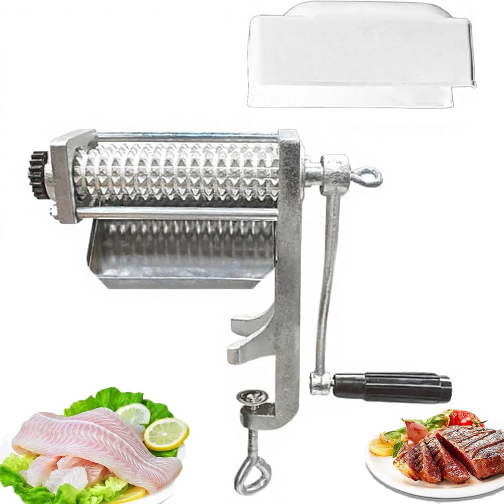 Ablandador de carne duradero con diseño de rodillos dobles y anclaje robusto