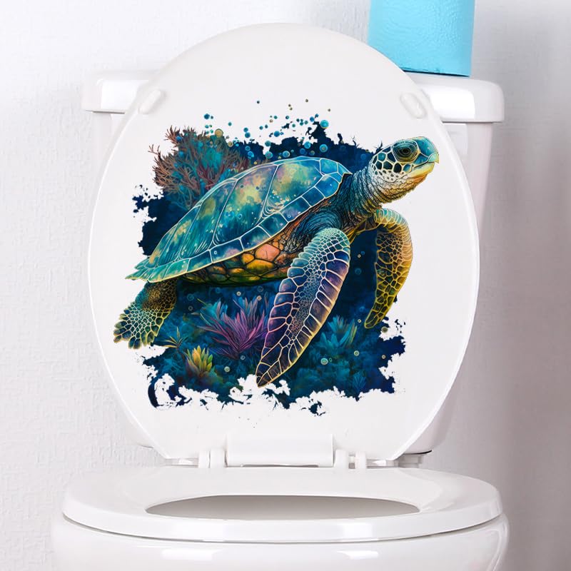 FLCPJGV Ozean Toilettenaufkleber 2er Set - Selbstklebende Meeresmotive Für Badezimmer