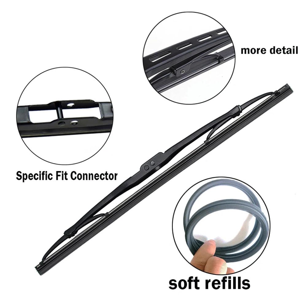 SPAZZOLE TERGICRISTALLO PER FORD FIESTA 2002-2008 55 40 CM ANTERIORI AERO FLAT - Foto 7