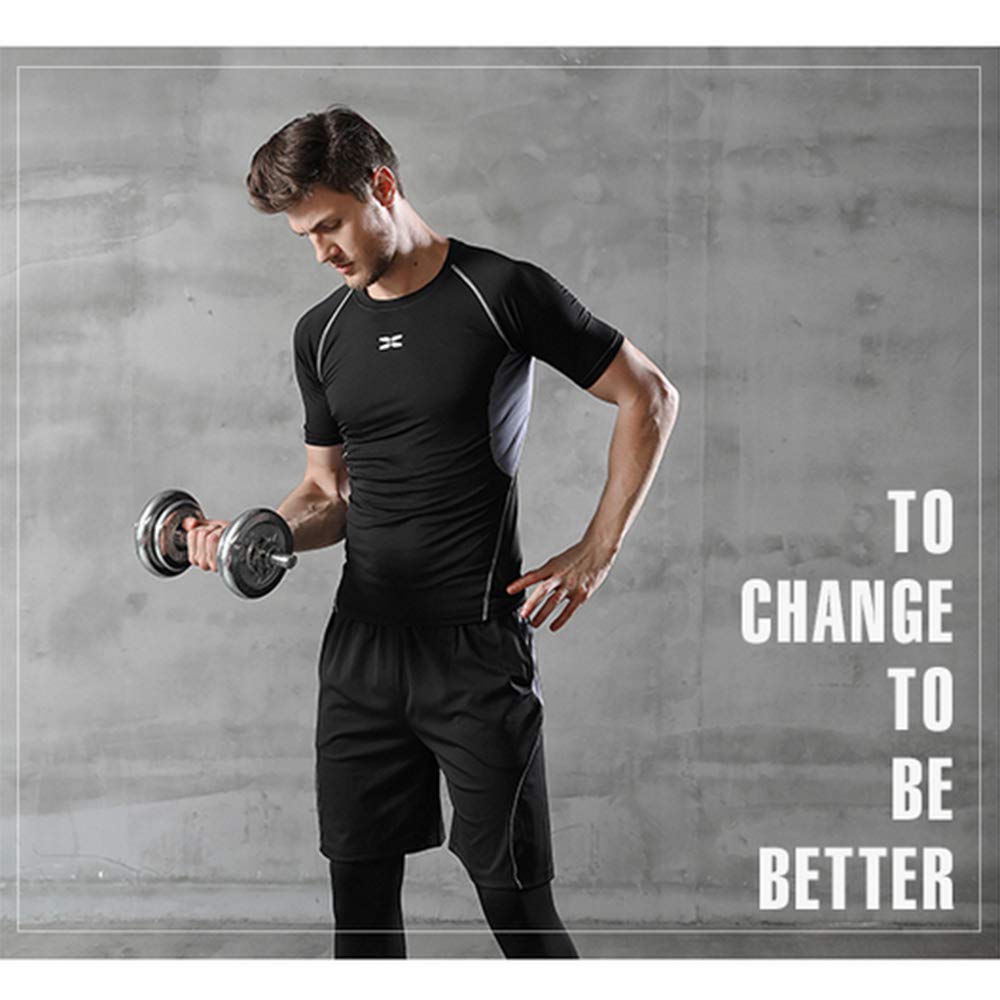 Superora Ensembles de Fitness Vêtements De Sport Entraînement Doux Haut Élastique Séchage Rapide Respirant Ultra-Léger Course à Pied pour Homme Ensemble 5 pcs