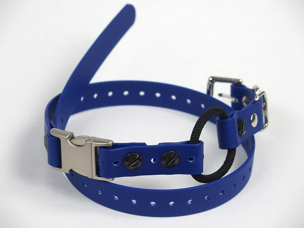3/4" Biothane Dog Buckle Bungee Collar Quick Snap Strap for Remote Trainer (Blue)