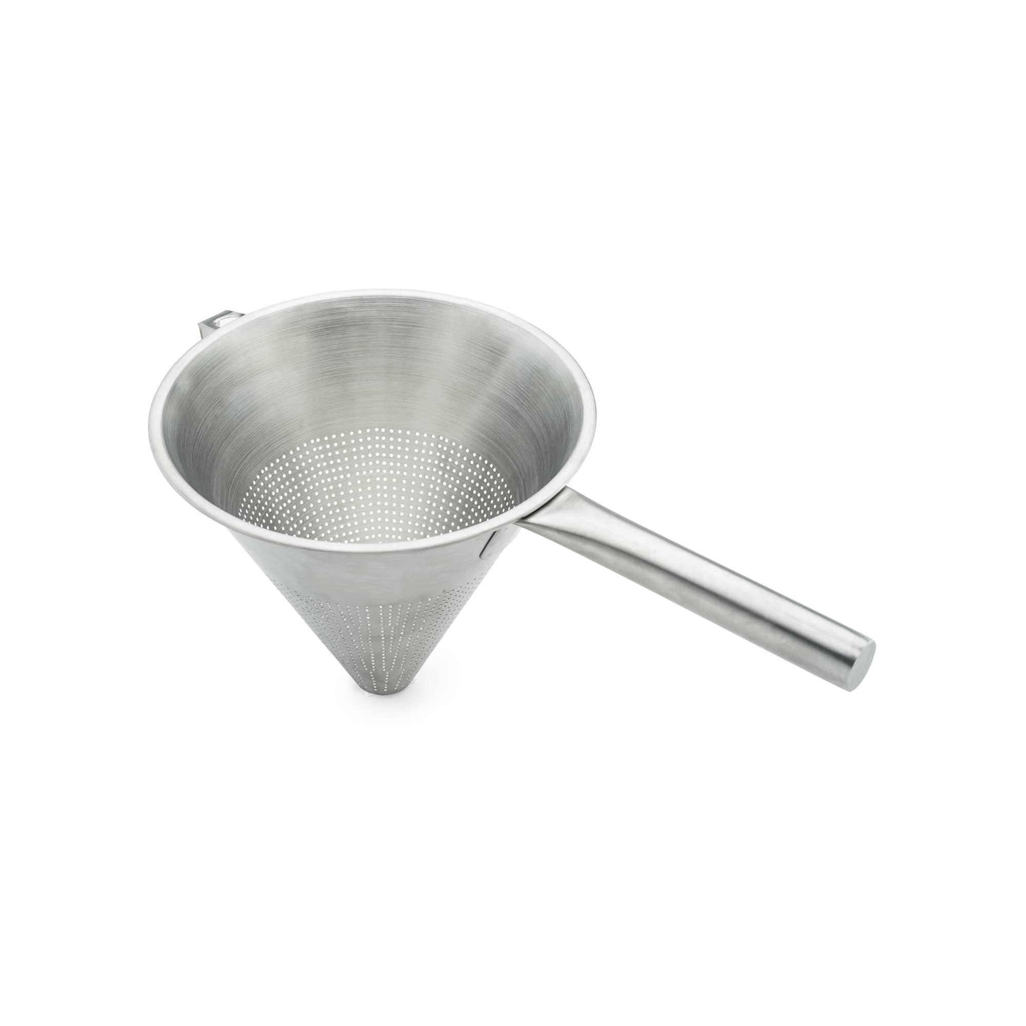 KMW Stainless Steel Conical Strainer With Pipe Handle I Efficient Filtering For Cooking And Baking I 20 Cm Diameter,Silver