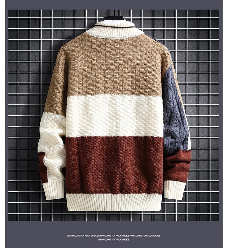 Knit Sweater Men's Cold Sweaters for Winter Clothes Vintage Clothing Pullover Round Collar Autumn3