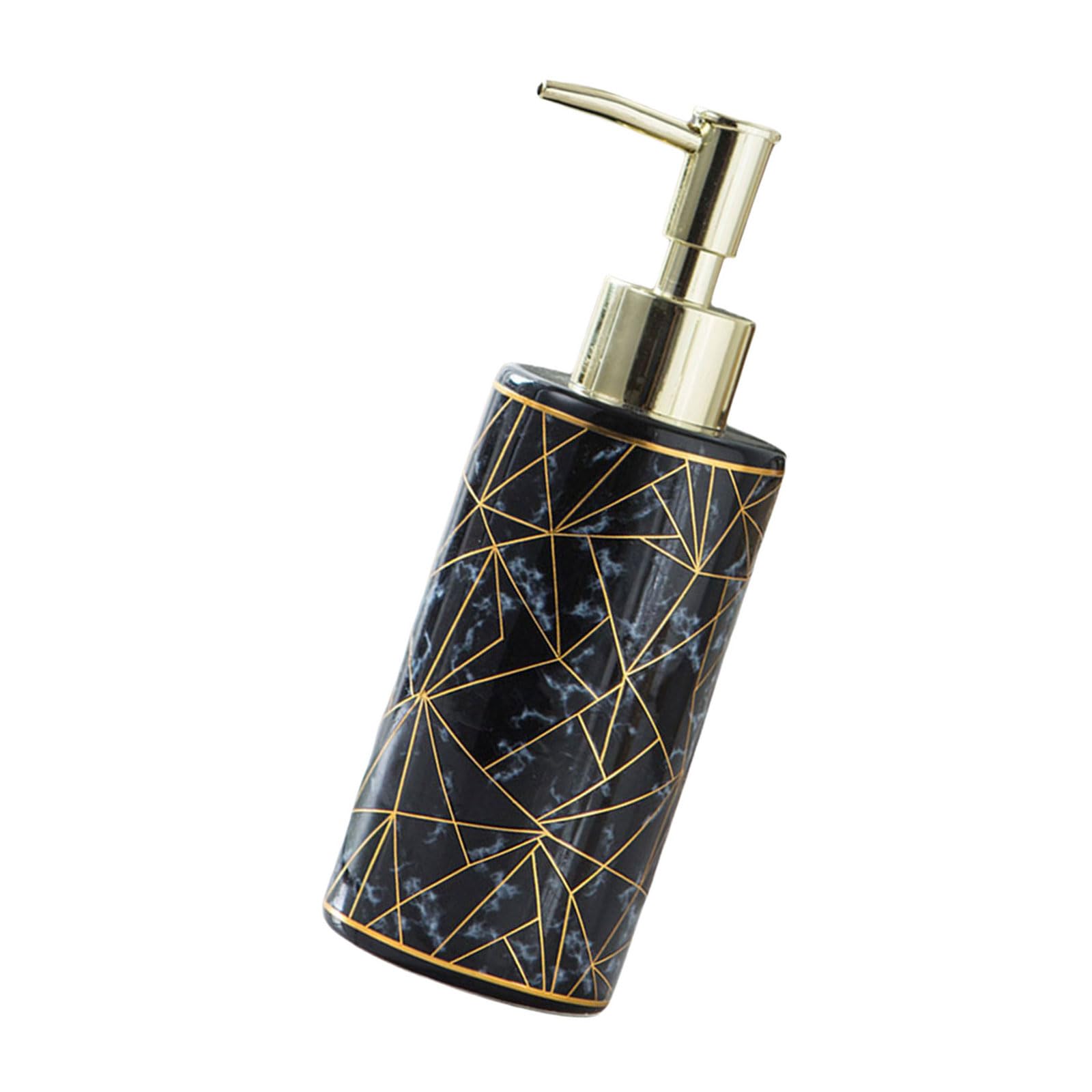 300ml Marble Ceramic Lotion Dispenser Shampoo Dispenser Empty Bottle Modern Bathroom Decors for Bathroom or Hotel Use Refillable Pumps Bottle