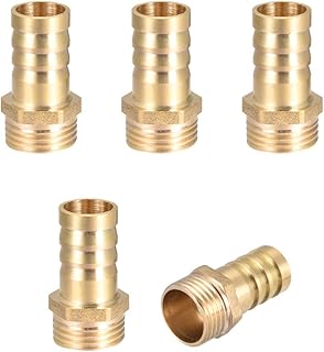sourcing map Raccordo portagomma in ottone raccordo tubo flessibile adattatore per connettore 16mm x spinato 1/2