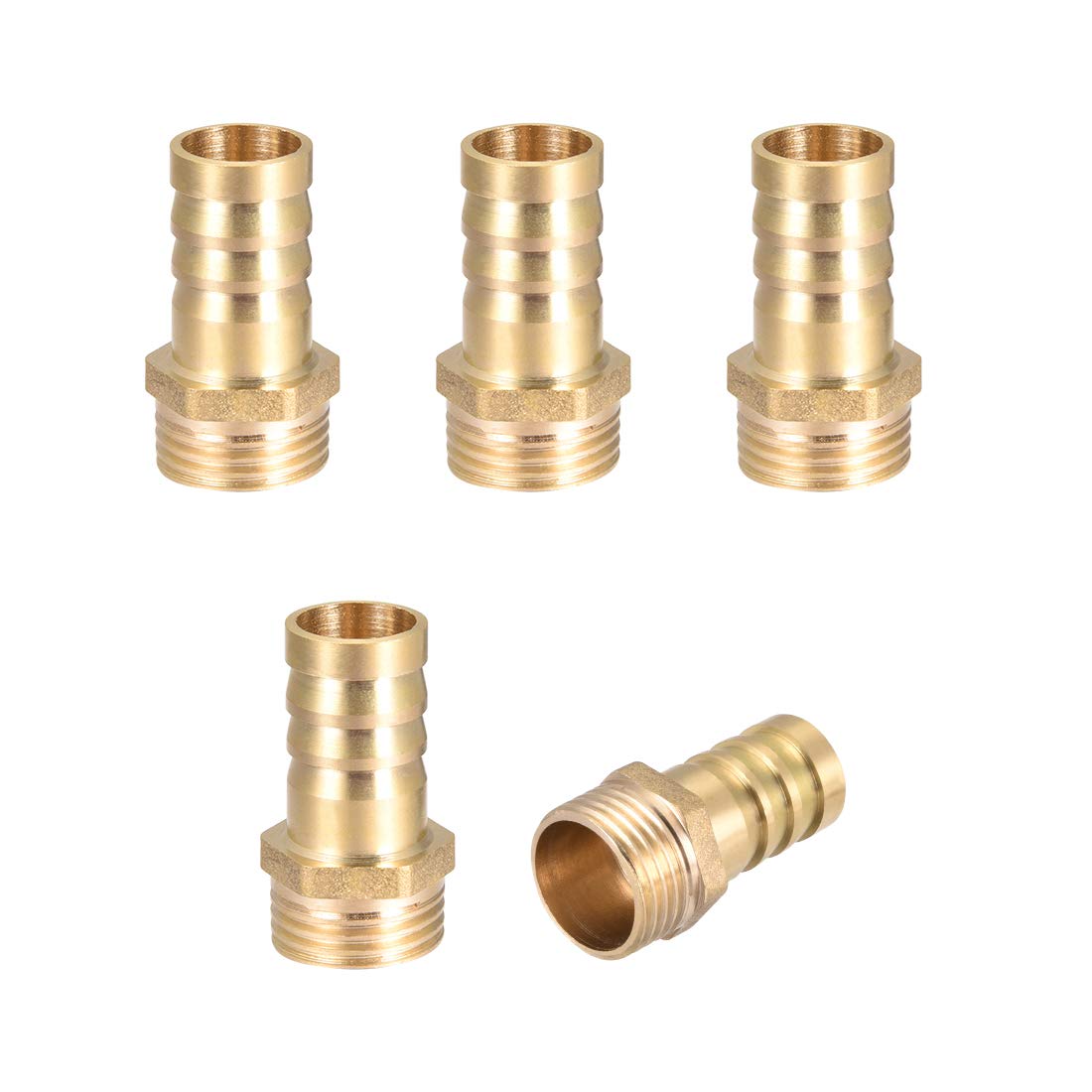 Pipe Connecting Conversion, Brass Hose Barb Fitting,Connector 8mm Barb x G1/4 Male Pipe Adapter 5pcs(16mm x G1/2)